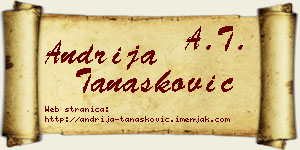 Andrija Tanasković vizit kartica